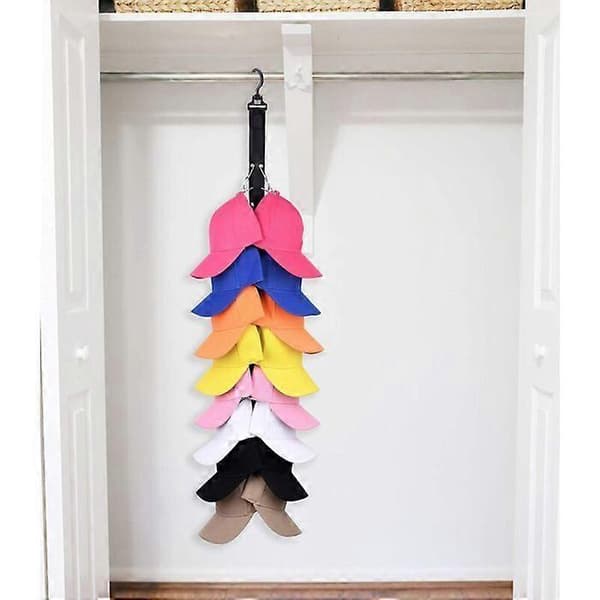 Hanging Cap Organizer for Closet, 16 Baseball Caps, Hat Storage Organizer with