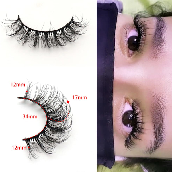 Ryska Strip Ögonfransar DD Böj Lösögonfransar Fluffiga Faux Mink Ögonfransar 20 Par 2 Set Pack (D02+D05)