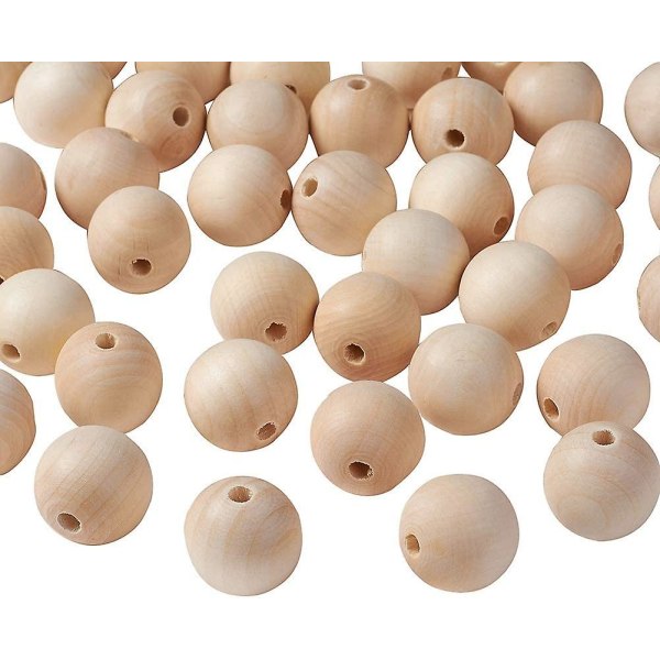 10-pack 30 mm Runda Blyfria Naturliga Träpärlor för Smyckestillverkning