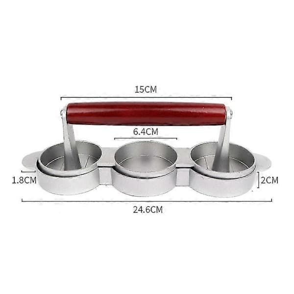Mini Hamburgerpressar Non-Stick 3-spårig Liten Biffpress Trippel Köttformare Maskin Kött Kitc_tfrf