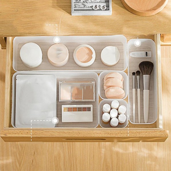 5st Låda Kosmetisk Organizer Plast Skrivbord Förvaringslåda Smink Smycken Brevpapper Bordsartiklar Clo