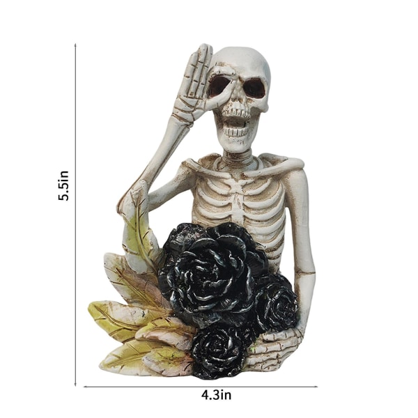 Halloween Hodeskalle Ornament Hjem Resin Håndværk Til Halloween Party Dekoration På Mantel, Spøgelseshus Eller Midtpunkt