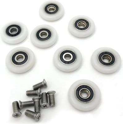 Reservdelar Skjutbara Duschdörrsrullar, 19 mm Duschdörrsrullar