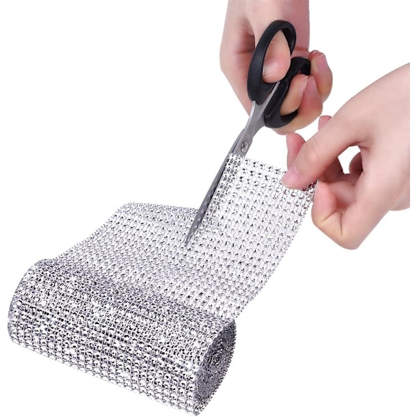 24 stk. Akryl Rhinestone Diamant Kagebånd, 50 Rækker (Ca. 25 cm bred * 4,5 m lang)