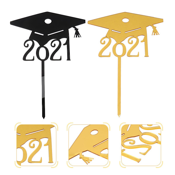 10 st Cupcake Toppers för Examen Hembakning Kak Dekorationer Kak Insatser Kort Blandade Färger 15x10.5cm