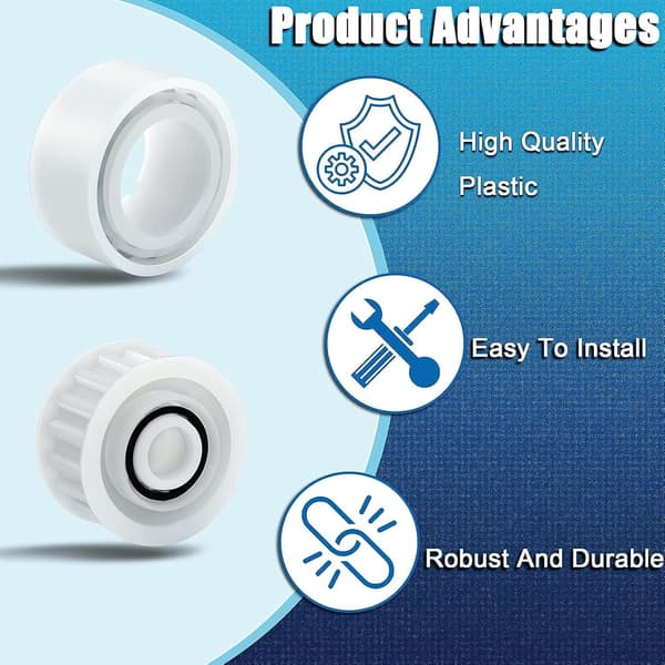 (12×18×4.8cm) 4-pack Pool Cleaner Replacement Wheels with 2 Belt Wheels for Dolphin Robotic Pool Cleaner Accessories
