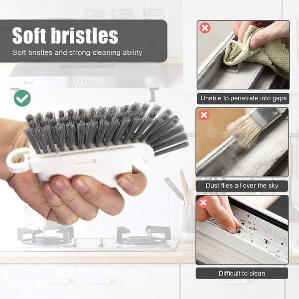2 pcs Track Cleaning Brush Window Brush - 3 in 1 Multifunction Brush