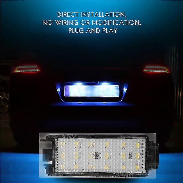 2 st Bil LED-Nummerplåtsbelysning För Renault Megane 2 Clio Laa 2 Megane 3 Twingo Master Vel