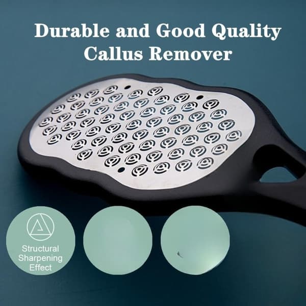 Professional Stainless Steel Foot File with Splash Guard, Ergonomic Handle, and Double-Sided Surface for Callus Removal