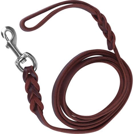 Genuine Leather Dog Leash - Secure for Walking, Running, and Training (2.1m)