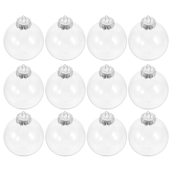 12 stk Julepynt Kule Ornamenter Dekorative Kuler Julerfestgaver DIY Klar Plast