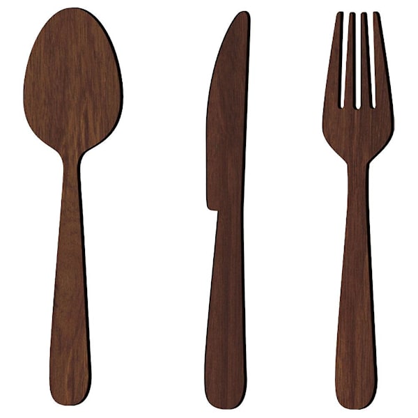 1 Set Träköksredskapsskylt Väggdekor Rustik Utskuren Köksväggdekor Brun 140.5X9.9X0.5CM