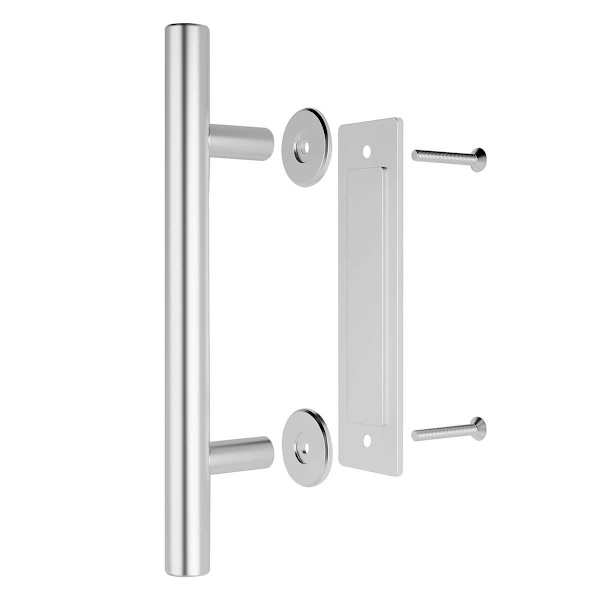 Stainless Steel Sliding Door Handle, Pull Handle and Flush Set, Two-
