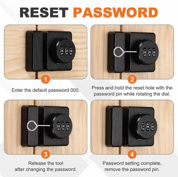 Combination Lock for Cabinets, 2-inch 3-Digit Keyless Metal Lock for Kitchen Cabinets, Lockers, and Sideboards, Silver