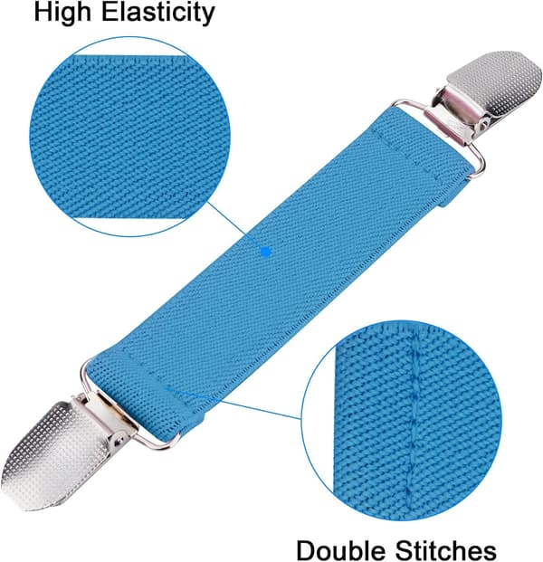 Sæt med 4 handskeklemmer med elastiske stropper til børn, småbørn og voksne