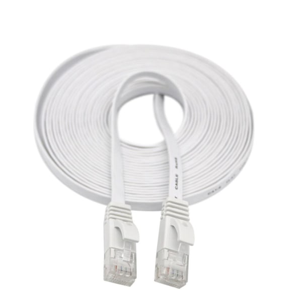 RJ45 Ethernet Netværks LAN-kabel Flad Patch Router Interessant Lot Hvid 3m