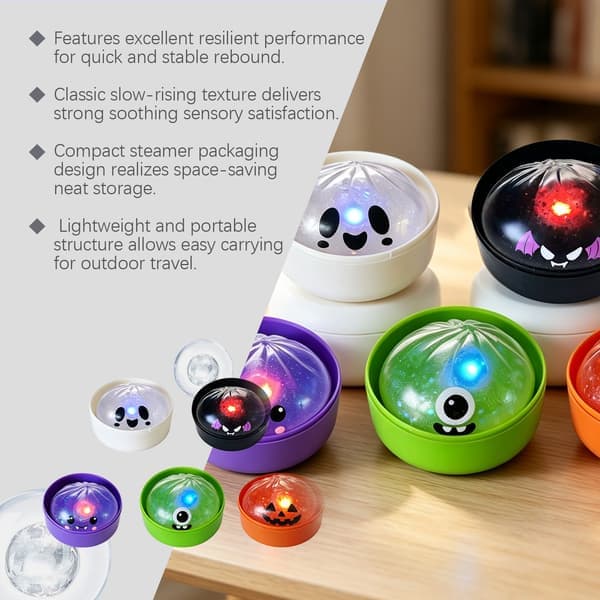 Soft, Non-Sticky Halloween Squishies That Glow, Cute Dumpling-Shaped Decompression Toys, Christmas Gift, 2 pcs 2pcs