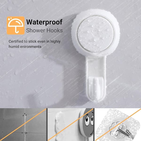 Heavy Duty Suction Cup Hooks 4-Pack Reusable Waterproof Towel Hanger for Bathroom Kitchen Wall Ceiling Mounted Key Holder