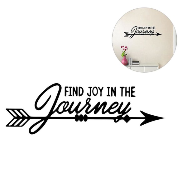 Find Joy In The Journey Pil Decal Sticker Vægsticker Vinyl Kunst Værelse Dekoration Sort Black