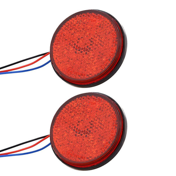 2 st Motorbroms 24 LED Bil Runda Baklyktor Blinkers Lastbil Sida Varningslampor B B