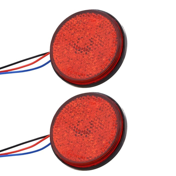 2 stk Motorbrems 24 LED Bil Runde Baklykter Blinklys Lastebil Side Advarselslamper B B