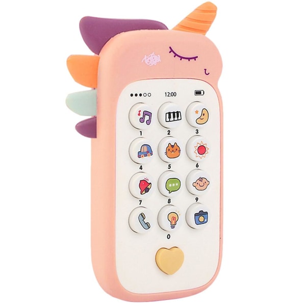 Babytelefon Leksak Cartoon Babytelefon Leksak Låtsas Telefon Leksak Musikalisk Telefon Leksak Telefon Napp Rosa 14X8 Pink 14X8CM