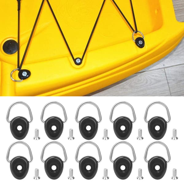 10 sæt D-ring fastgørelsesstropper med skruer til kano kajak ryglæn tilbehør