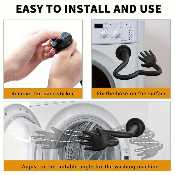 Flexible Silicone Stopper for Washing Machine and Dryer Doors - Bendable Appliance Stopper White White