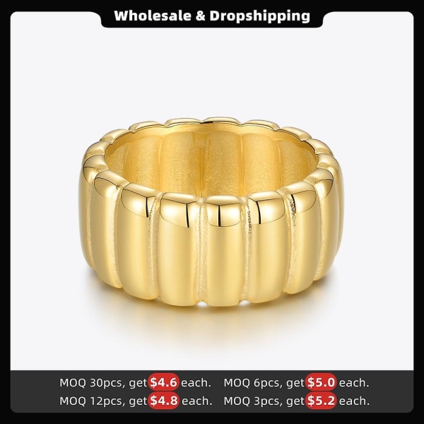 Bred Pumpa Ringar För Kvinnor Guld Färg Söta Ring 2020 Trend Rostfritt Stål Mode Smycken Flickor Present Anillos R4082