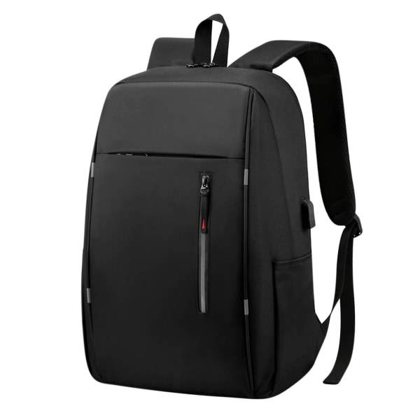 Mænd rygsæk 15,6 i USB-opladning Vandtæt bærbar computertaske Casual BusinessBlack Black