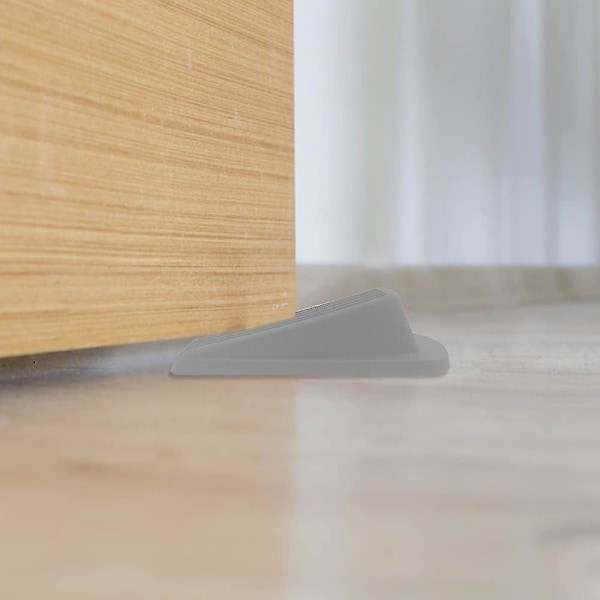 4 stk Dørstoppkiler, Gummi Dørstoppkile Dør Ikke-ripende Og Anti-skli Design Robust Stabelbare Dørstopp (2 Svarte, 2 Grå)