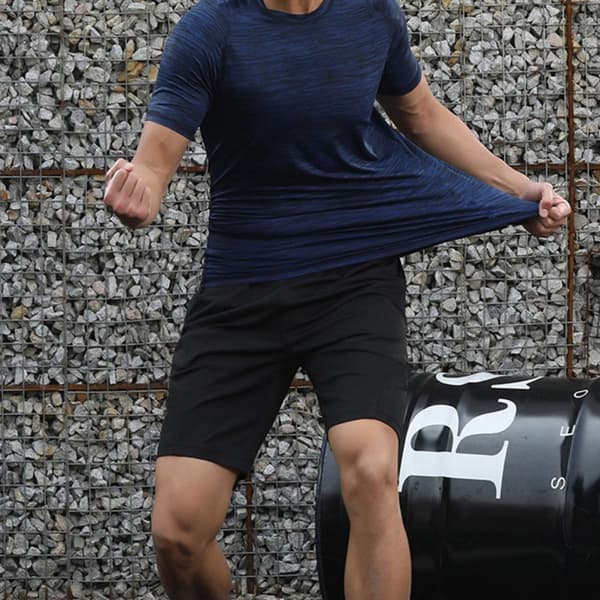 Herre Quick Dry Strandshorts til sommer træningsaktiviteter, tætsiddende polyester atletisk XXL, fritidsstil elastisk linning mænd sort