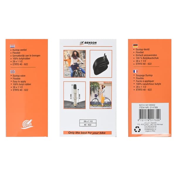 Cykelslang 28 x 1-1/2 butyl