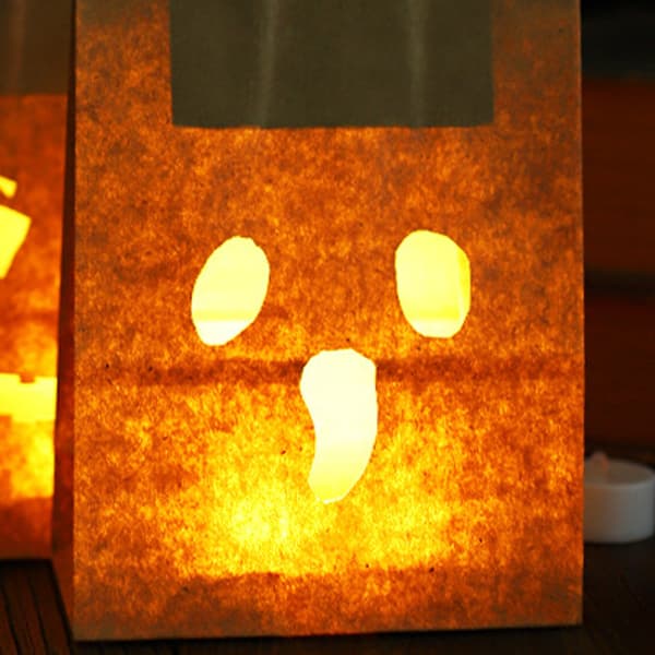 Glødende Halloween godteposer for barn, 4 tilfeldige mønstre D D