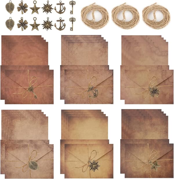 60 stk Vintage brevpapirsett Vintage brevpapir Eldre konvolutter