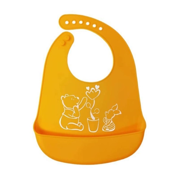 Baby Silikonhaklapp, Baby Silikonhaklappsset Vattentäta Silikonhaklappar för Matning med Banan (Orange Färg)