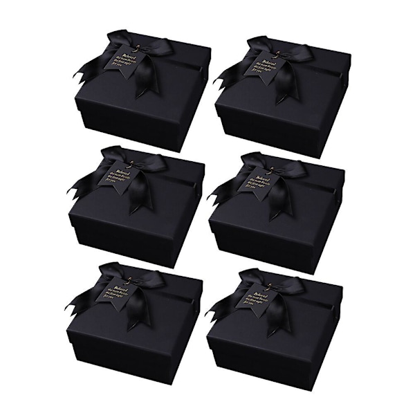 6 st Lyxiga Slips Presentask  Kreativa Slips Presentask  Delikat Papperspresentask  Snygg Presentask Black 12.5*5 cm