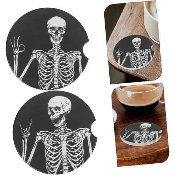 Pack Skull Pattern Coasters Gothic Car Interior