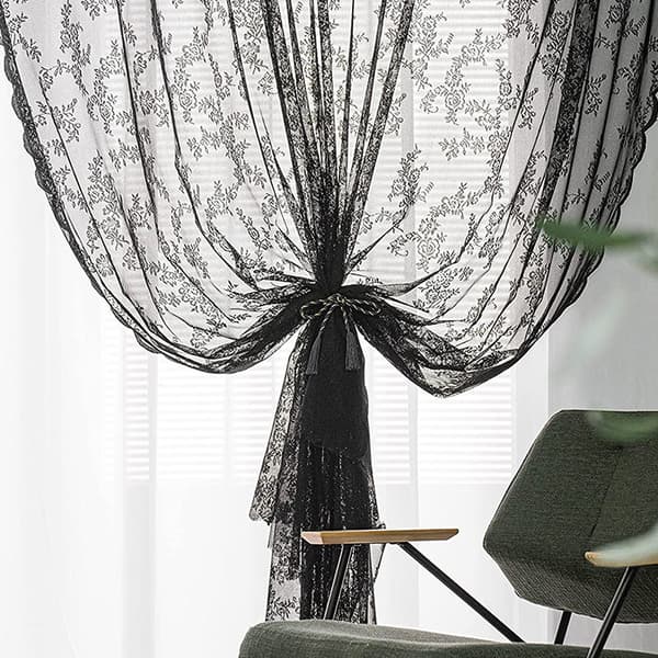 Sorte blonde gardiner 2 stk Sort 100 x 200 cm