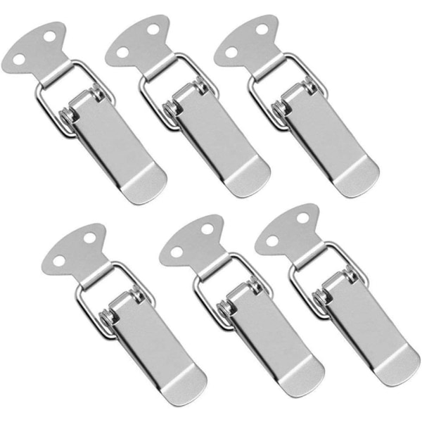 6-pack Fjäderbelastade Spännspärrar i Rostfritt Stål, Toggle Latch, Klämma, Lås, Duckbill-spännen för Verktygslåda, Bagage