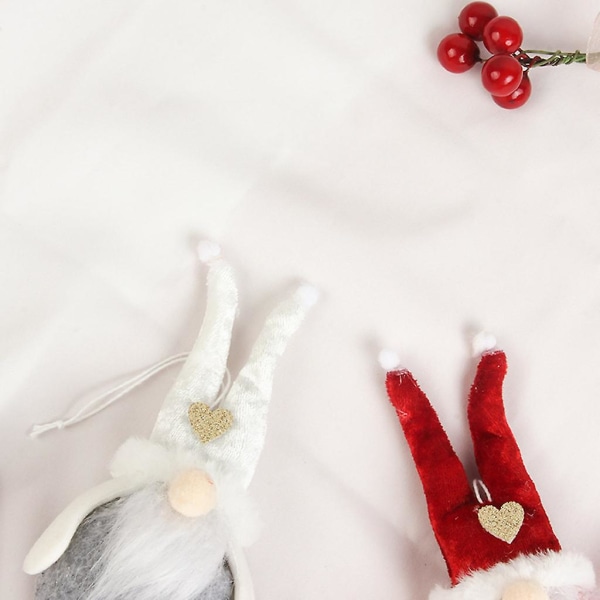 Juletræ hængende nisse-pynt sæt med 4 svensk håndlavet plys nisse Santa Elf Hjem Holiday Decor