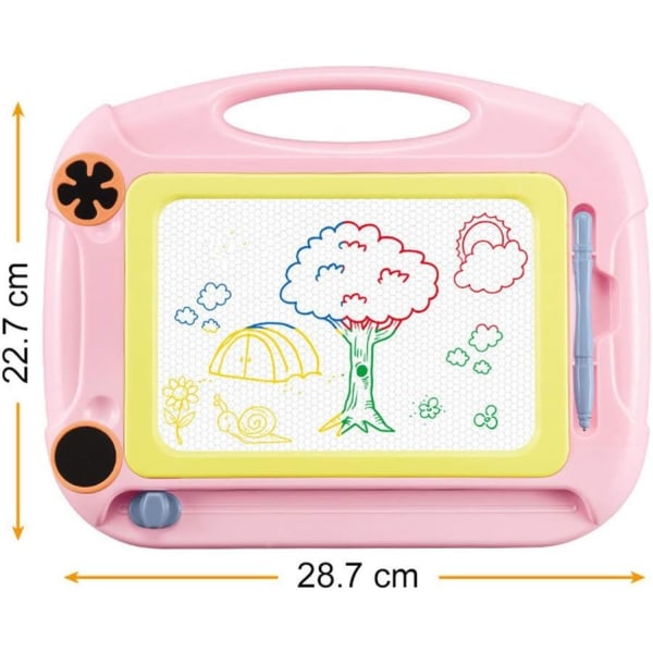 Magnetisk ritbräda för barn Magnettavla ritplatta Pedagogiska barnleksaker för 3-5 år gamla flickor och pojkar (rosa)