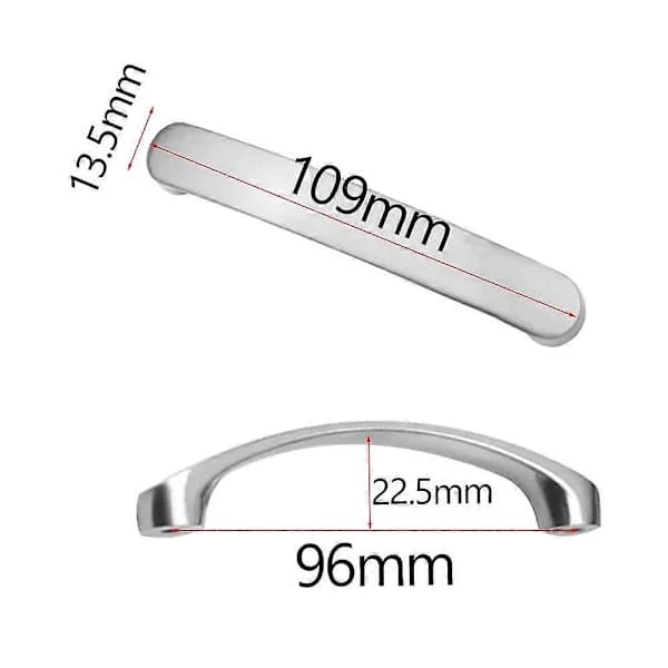 HA~Kitchen Cabinet Handle Hole Distance 96mm 6-pack Silver Drawer Handle