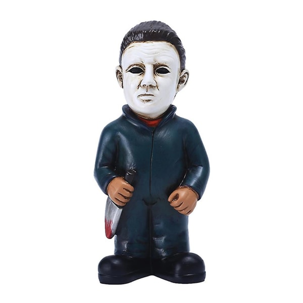 Halloween Statue Ornament Kreativ Gyserfilm Hvid Ansigt Statue Gave
