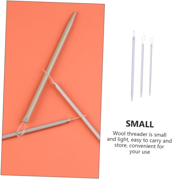 3 Pcs Needle Threaders for Yarn, Wool Needles, Weaving Tools for Wool Thread, Hand Sewing Accessories