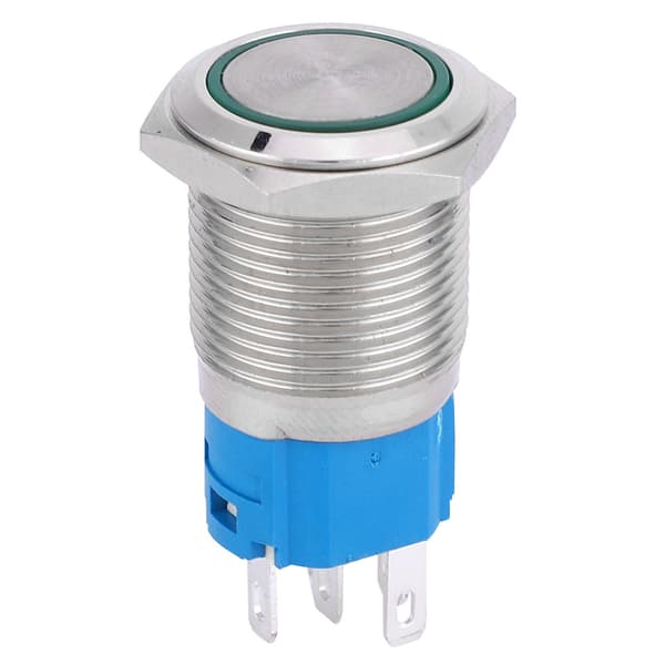 12V Grøn LED 16mm Metal Trykknap Afbryder til Bilmodifikation