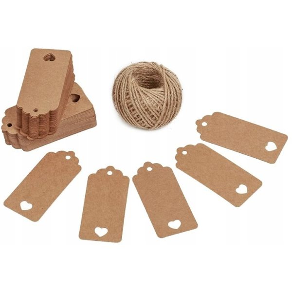 Julegavelapper 200. Gavemerkelapper i kraftpapir, 4,5 cm * 9,5 cm