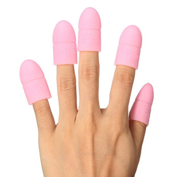 Käytettävät kynsilakkatyynynpidike, UV-geelilakan poistokorkkien kärjet, akryylipoisto- tai nail art . 10 kappaletta sormi