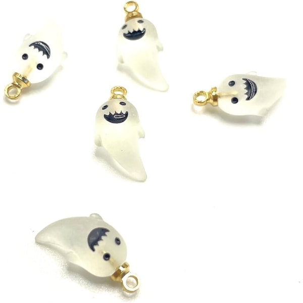 10 stk Ghost Resin vedhæng til DIY Craft smykker Halloween øreringe Halskæde Armbånd Making Supplies