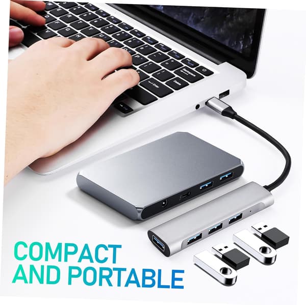USB-hub USB-C 4 porte USB ekstra porte til højhastighedsdataoverførsel aluminiumslegeringsdesign -c splitter til bærbar computer